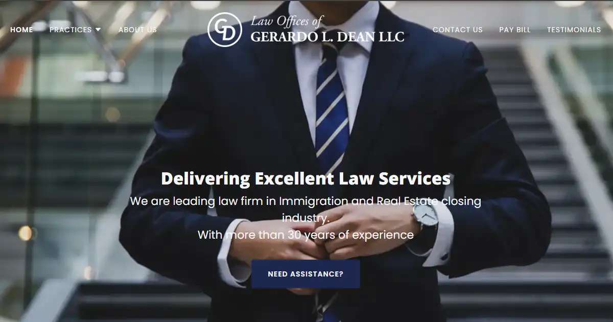 Law Offices of Gerardo L. Dean LLC Website Image